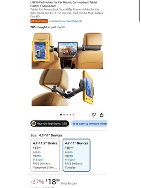 Car Headrest Tablet Mount Holder